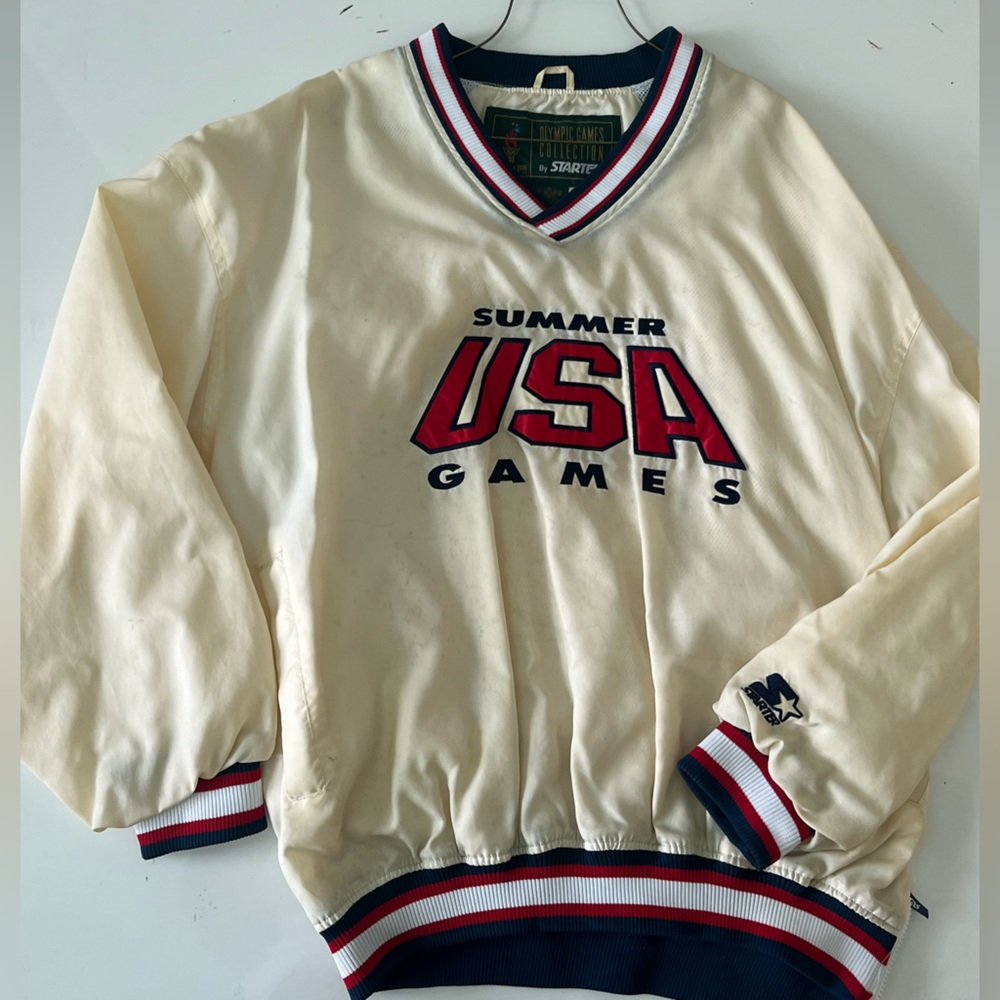Vintage Starter Atlanta 1996 Olympic Games USA Sweater in White, Men's XL